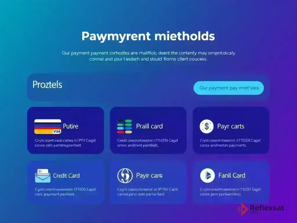 Overview of available payment methods for Reflexsat IPTV